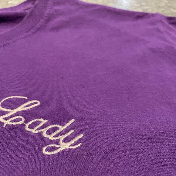 Vintage Betty Boop Embroidered Beautiful Lady Las Vegas Tee Shirt Medium Purple - Picture 3 of 10